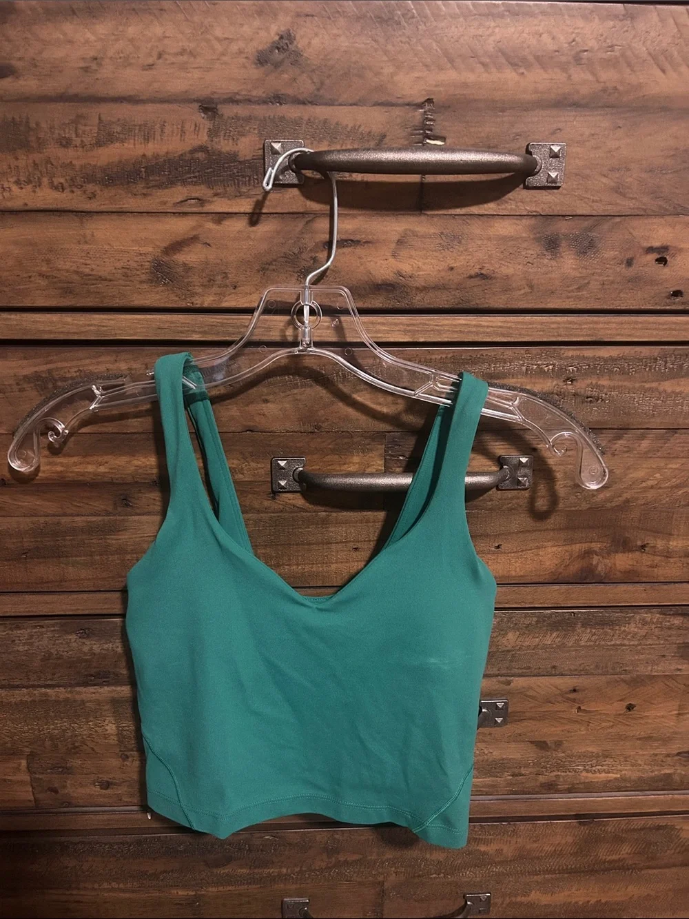 lululemon athletica Align Teal V‑Neck Crop Tank. Yoga. Athletic. Runner.